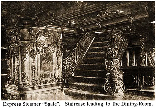 Staircase Leading to the Dining Room on the Express Steamer SS Saale.