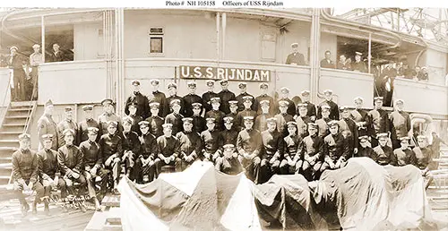 Ship's Officers posed on board the USS Rijndam, 1919.