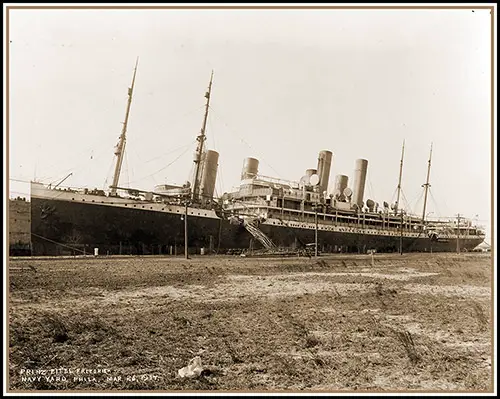 The SS Mount Clay as the Former German Passenger Liner Prinz Eitel Friedrich at the Philadelphia Navy Yard, 28 March 1917.