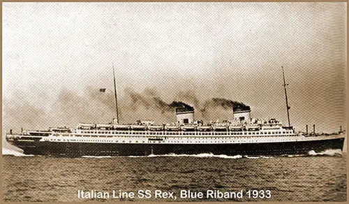 The Italian Line combined Grace and Power in the 880-foot Rex, above, built by the Ansaldo yard at Genoa.