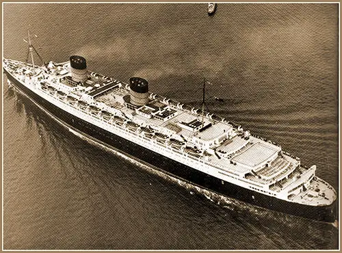 The RMS Queen Elizabeth, Current Running Mate of the Queen Mary, in Cunard's Primary Transatlantic Service.
