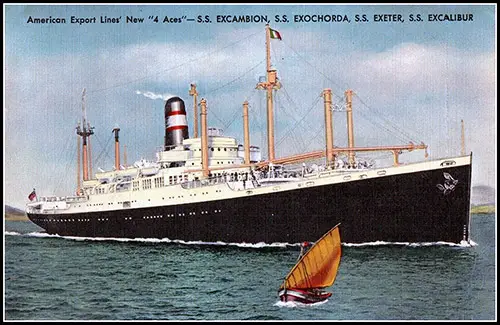 American Export Lines New "4 Aces" -- SS Excambion, SS Exochorda, SS Exeter, and SS Excalibur, 1930.