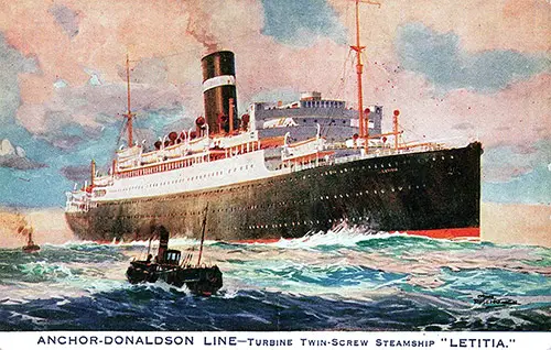 Anchor-Donaldson Line, Turbine Twin-Screw Steamship SS Letitia (1925).
