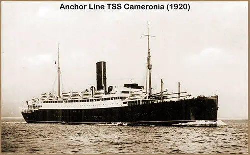 Picture Postcard of the SS Cameronia (1920) of the Anchor Line.