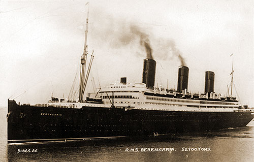 Postcard of the RMS Berengaria of the Cunard Line, 1921.