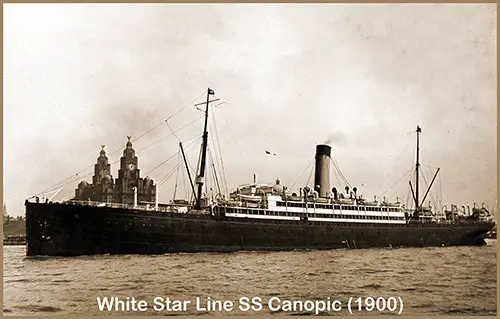 Picture Postcard of the White Star Line SS Canopic circa 1903.