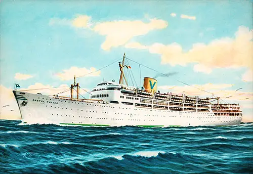 Color Postcard of the SS Castel Felice, Sitmar Line, Genoa, nd, c1931.