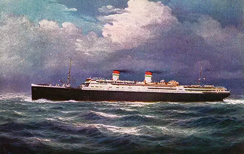 SS Conte Grande (1927) of the Lloyd Sabaudo Line. Express Deluxe Service -- Mediterranean-America.