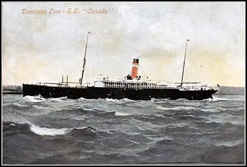 Dominion Line SS Canada, 1896.
