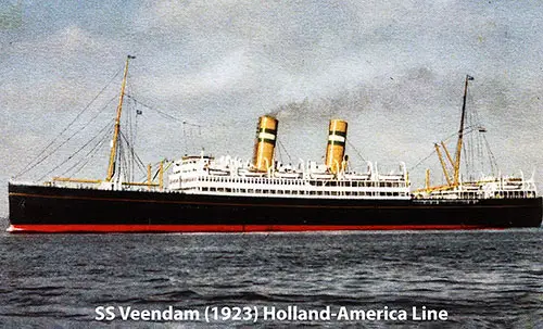 Postcard of the Holland-America Line SS Veendam (1923).