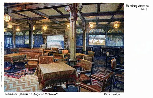 First Class Smoking Room on the SS Kaiserin Auguste Victoria, 1905.
