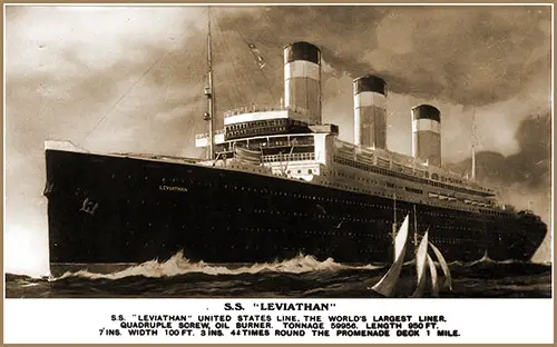 The SS Leviathan (1914) of the United States Lines, The World's Largest Liner.