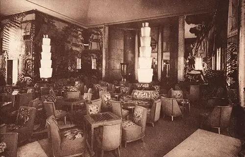 Another View of the Very Impressive First Class Grand Salon on the SS Normandie.