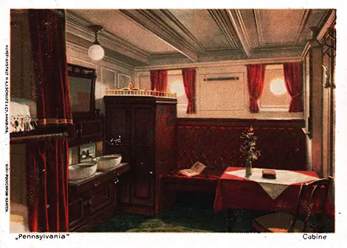 SS Pennsylvania (1896) First Class Two-Berth Cabin.