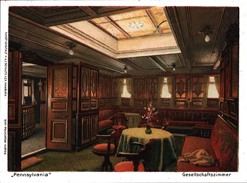 SS Pennsylvania (1896) First Class Drawing Room.