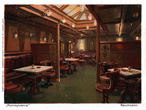 SS Pennsylvania (1896) First Class Smoking Room.