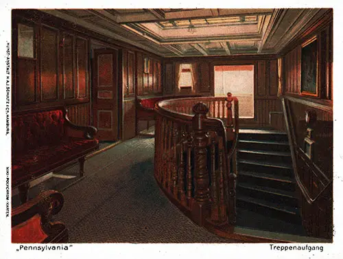 Staircase Found in First Class on the SS Pennsylvania (1896).