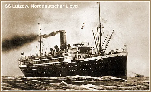 The SS Lützow of the Norddeutscher Lloyd Bremen (1908).