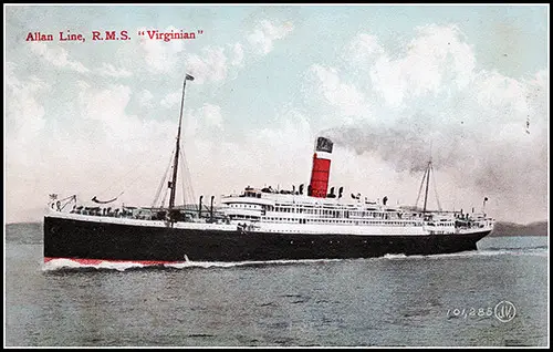 RMS Virginian (1905) of the Allan Line/Canadian Pacific Line.