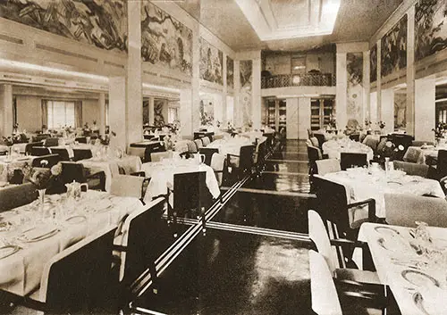 First Class Dining Room, SS America (1940).