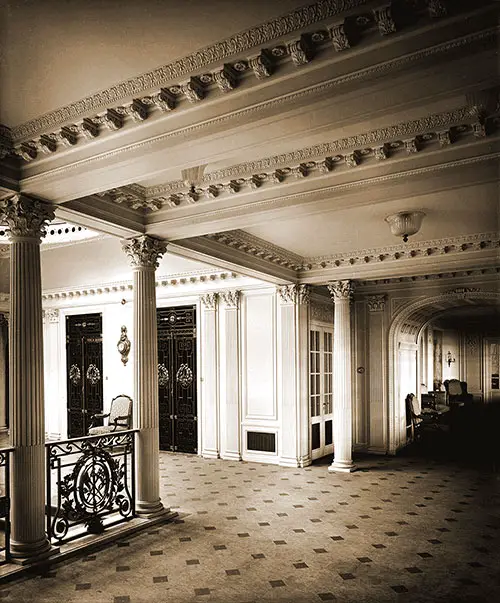 Another View of the First Class Grand Entrace on the RMS Aquitania, 1914.