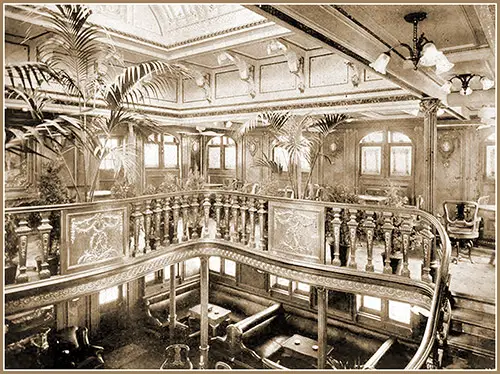 Card and Smoking Room on the SS Araguaya of the Royal Mail Line, 1907.