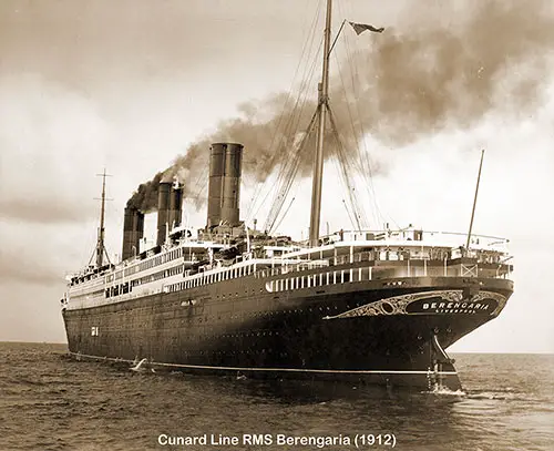 The RMS Berengaria of the Cunard Line, Heading Out to Sea, 1921.