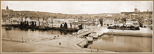 Panorama of Boulogne-sur-Mer, Northern France, ca 1910.