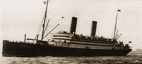 RMS Carmania of the Cunard Line, 1905.