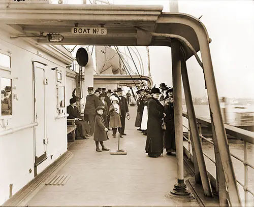 Children Playing Quoits on Deck of Steamer Comus, 1900.