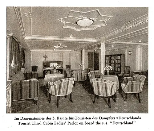 Tourist Third Cabin Ladies' Parlor on Board the SS Deutschland, 1924..