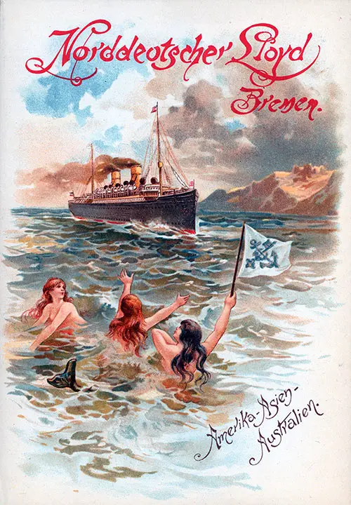Dinner Menu Cover, 1901, from the SS Kaiser Wilhelm der Grosse (1897) of the Norddeutscher Lloyd Bremen.
