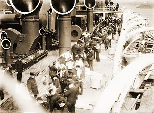 Lifeboat Drill on the SS Kaiser Wilhelm II, c1910.