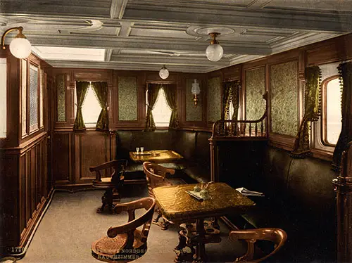 Second Class Smoking Room on the SS König Albert, c1900.