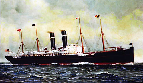 SS Kroonland, Oil on Canvas Painting by Antonia Jacobsen, 1903.