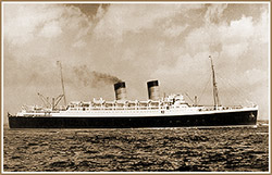 The RMS Mauretania 2 (1938) Cruising at Sea.