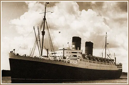 The RMS Mauretania 2 (1938) Leaves Port for the Open Sea.