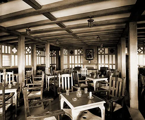 Cabin Class Smoking Room on the SS Metagama, Located on the Upper Promenade B Deck.