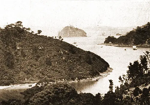 Entrance to the Port of Nagasaki, Japan, 1919.