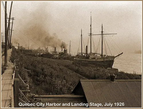 View of the Landing Stage and Harbor of Québec, July 1926.