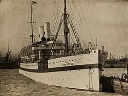 SS Red Cross of the Hamburg-American Line, Setting Sail on its Voyage of Mercy in September 1914.