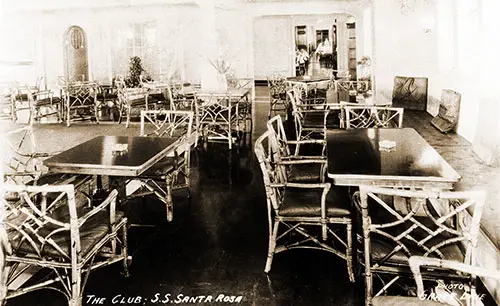The Club Room on the SS Santa Rosa, 1932.