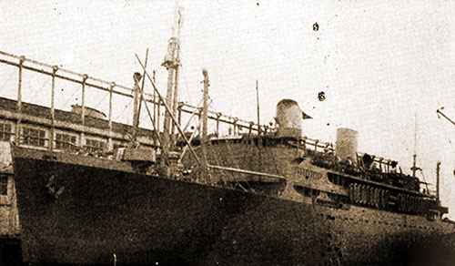 The SS Santa Rosa of the Grace Line Shown as a Troop Carrier During World War II.