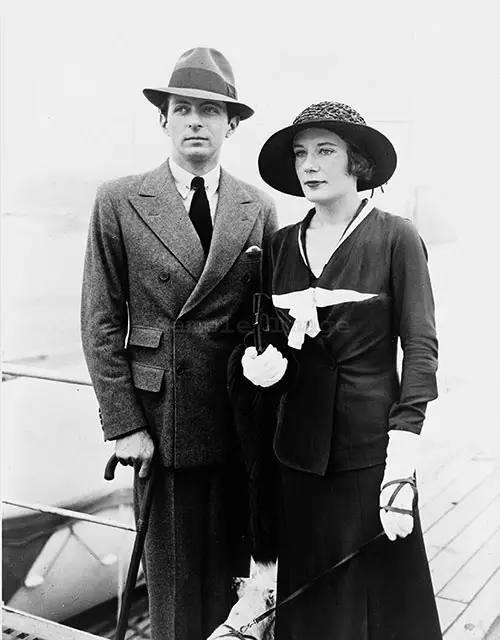 Notables Arrive In New York in 1931 on the SS Saturnia. Paul Frank with Princess Laura Murat.