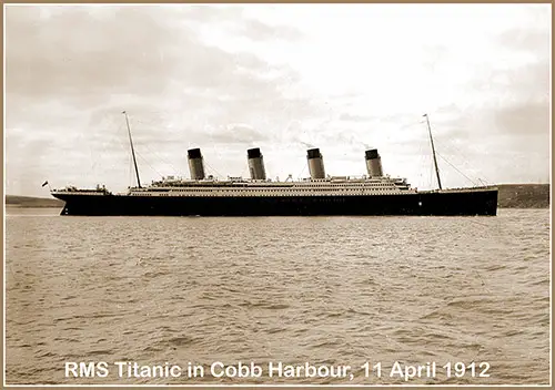 The RMS Titanic in Cobb Harbour, 11 April 1912.