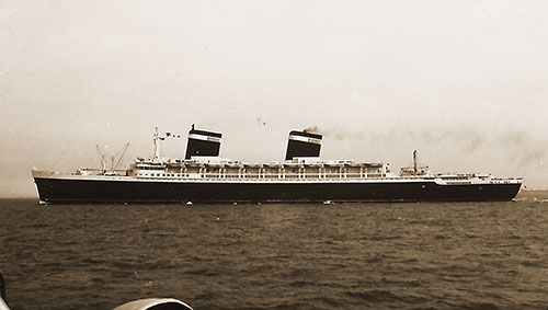 SS United States on Maiden Voyage from Southampton, Photo Taken Near Portsmouth, 1952.