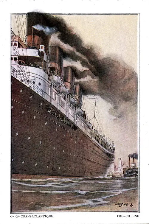 Back Cover, CGT French Line SS La Touraine Cabin Passenger List, 11 June 1921.