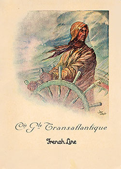 Front Cover of a Cabin Passenger List from the SS Suffren of the CGT French Line, Departing 15 October 1927 from Le Havre to New York.