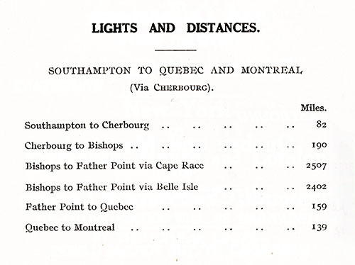 Lights and Distances, RMS Ausonia Cabin Passenger List, 4 May 1928.