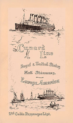 Passenger Manifest, Cunard Line RMS Carmania - Nov 1912